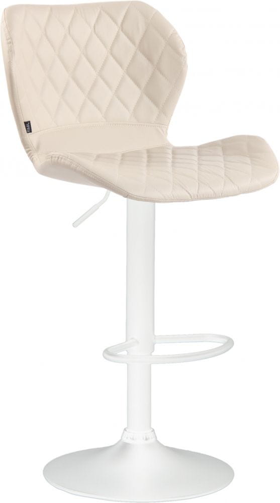 BHM Germany Barová stolička Cork, syntetická koža, biela / krémová